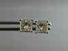 ESTATE 1.26CT DIAMOND 14KT WHITE GOLD PRINCESS SOLITAIRE STUD SCREWBACK EARRINGS