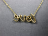 ESTATE .16CT DIAMOND 18KT YELLOW GOLD 3D CLASSIC SCRIPT LOVE NECKLACE