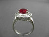 ANTIQUE LARGE 4.45CT DIAMOND & AAA RUBY 14K WHITE GOLD OVAL FILIGREE RING #23703