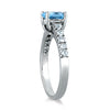 1.23CT DIAMOND & AAA BLUE TOPAZ 14KT WHITE GOLD 3D OVAL & ROUND LUCIDA FUN RING