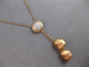 .16CT DIAMOND 14K ROSE GOLD 3D ROUND CLUSTER NUGGET LARIAT FUN FLOATING NECKLACE