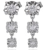 ESTATE .22CT DIAMOND 18K WHITE GOLD PAST PRESENT FUTURE JOURNEY HANGING EARRINGS