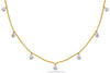 .32CT DIAMOND 14K 2 TONE GOLD CLASSIC BEZEL CHANDELIER BY THE YARD LOVE NECKLACE