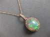 2.36CT DIAMOND & AAA AUSTRALIAN OPAL 14KT ROSE GOLD OVAL HALO FLOATING PENDANT