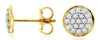 ESTATE .25CT DIAMOND 14KT YELLOW GOLD 3D CLUSTER BEZEL FLOWER STUD EARRINGS