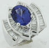 LARGE 4.20CT DIAMOND & AAA TANZANITE 14KT WHITE GOLD 3D CLASSIC ENGAGEMENT RING