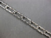 ESTATE LONG 14KT WHITE GOLD 3D CLASSIC OVAL DIAMOND CUT LINK BRACELET