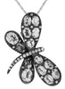 3.55CT DIAMOND & AAA WHITE SAPPHIRE 14KT WHITE GOLD BUTTERFLY FLOATING PENDANT