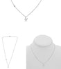 .09CT DIAMOND 14KT WHITE GOLD ROUND INITIAL U SOLITAIRE BY THE YARD FUN NECKLACE