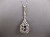 ESTATE LARGE 8.17CT DIAMOND & AAA SAPPHIRE 18K WHITE GOLD FLORAL HEXAGON PENDANT