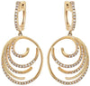 .55CT DIAMOND 14KT YELLOW GOLD MULTI ROW DOUBLE SWIRL OVAL FUN HANGING EARRINGS