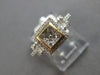 .48CT DIAMOND 14K YELLOW GOLD ROUND CLUSTER SQUARE PAST PRESENT FUTURE LOVE RING