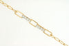 ESTATE .10CT DIAMOND 14K YELLOW GOLD 3D ROUND DOUBLE BAR MULTI LINK FUN BRACELET