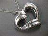 ESTATE EXTRA LARGE 1.26CT DIAMOND 14KT WHITE GOLD 3D OPEN HEART FLOATING PENDANT