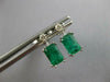 2CT DIAMOND & AAA EMERALD 18KT WHITE GOLD ROUND & BAGUETTE STUD HANGING EARRINGS