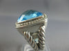 LARGE 15.50CT DIAMOND & AAA BLUE TOPAZ 925 SILVER DAVID YURMAN FUN RING #27731