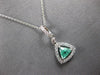 .50CT DIAMOND & AAA EMERALD 18KT WHITE GOLD 3D TRILLION & ROUND FLOATING PENDANT