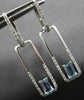.92CT DIAMOND & AAA AQUAMARINE 14KT WHITE GOLD 3D EMERALD CUT & ROUND EARRINGS