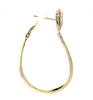 ESTATE LARGE 1.15CT DIAMOND 18KT YELLOW GOLD CLUSTER OVAL HOOP HANGING EARRINGS