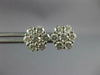 ESTATE 1.48CT DIAMOND 14KT WHITE GOLD 3D CLASSIC ROUND FLOWER STUD EARRINGS
