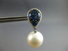 LARGE DIAMOND & AAA SAPPHIRE & SOUTH SEA PEARL 18KT WHITE & BLACK GOLD EARRINGS