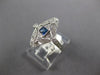 WIDE .30CT DIAMOND & AAA SAPPHIRE 18KT WHITE GOLD PRINCESS & ROUND FILIGREE RING