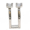WIDE .87CT DIAMOND 18K WHITE GOLD ROUND & BAGUETTE CLUSTER MULTI SQUARE FUN RING