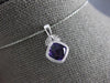 .83CT DIAMOND & AAA AMETHYST 14KT WHITE GOLD 3D CUSHION & ROUND FLOATING PENDANT
