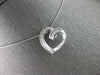ESTATE .50CT DIAMOND 14KT WHITE GOLD 3D ROUND OPEN HEART LOVE FLOATING PENDANT