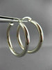 ESTATE LARGE 14KT WHITE GOLD 3D CLASSIC SHINY HANGING HOOP EARRINGS 3mm #25677