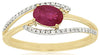 .67CT DIAMOND & AAA RUBY 14KT 2 TONE GOLD 3D OVAL & ROUND CRISS CROSS LOVE RING