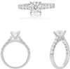 ESTATE .65CT DIAMOND 14KT WHITE GOLD ROUND CLASSIC SEMI ETERNITY ENGAGEMENT RING