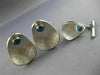 LARGE 2.20CT AAA STAR SAPPHIRE 14KT WHITE GOLD HANDCRAFTED CUFF LINK PIN SET