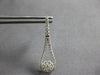 ESTATE .88CT DIAMOND 14KT WHITE GOLD CLASSIC FLOWER TEAR DROP HANGING EARRINGS