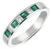 .68CT DIAMOND & AAA EMERALD 14KT WHITE GOLD 3D CLASSIC PRINCESS CHANNEL FUN RING