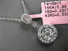 .52CT DIAMOND 14KT WHITE GOLD 3D ROUND & BAGUETTE CLUSTER HALO FLOATING PENDANT