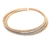 LARGE 13.38CT DIAMOND 18K TRI COLOR GOLD ETERNITY STACKABLE CUFF BANGLE BRACELET