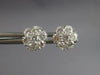 ESTATE .98CT DIAMOND 14KT WHITE GOLD 3D CLASSIC FLOWER STUD EARRINGS