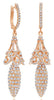 LARGE 3.97CT DIAMOND 18KT ROSE GOLD 3D MARQUISE SHAPE CROWN FUN HANGING EARRINGS