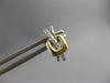 ESTATE .04CT DIAMOND 14KT 2 TONE GOLD 3D CRISS CROSS X SQUARE HANGING EARRINGS