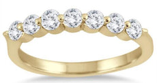.46CT DIAMOND 14KT YELLOW GOLD 3D 7 STONE SHARED PRONG WEDDING ANNIVERSARY RING