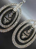 ANTIQUE LONG 3.50CT DIAMOND 14KT WHITE GOLD 3D CHANDELIER HANGING EARRINGS #454