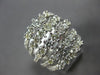 ESTATE EXTRA LARGE 2.76CT DIAMOND 14K WHITE GOLD MULTI ROW CLUSTER FUN LOVE RING