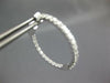 ESTATE LARGE 1.16CT DIAMOND 14KT WHITE GOLD 3D INSIDE OUT HOOP HANGING EARRINGS