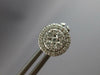 ESTATE .51CT DIAMOND 14KT WHITE GOLD 3D CLASSIC CLUSTER FLOWER STUD EARRINGS