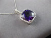 LARGE 3.67CT DIAMOND & AAA AMETHYST 14KT WHITE GOLD CUSHION & ROUND HALO PENDANT