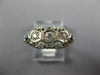 ANTIQUE .15CT OLD MINE DIAMOND & AAA SAPPHIRE 14KT WHITE GOLD 3D ART DECO RING