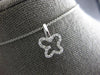 ESTATE .13CT DIAMOND 14KT WHITE GOLD 3D CLASSIC BUTTERFLY LOVE FLOATING PENDANT