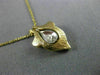 ESTATE .02CT DIAMOND 14KT WHITE & YELLOW GOLD 3D TEAR DROP ANCHOR PENDANT #22166