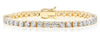 ESTATE 12.53CT DIAMOND 14KT YELLOW GOLD 3D CLASSIC 4 PRONG TENNIS BRACELET